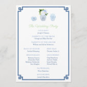 Programme Aquarelle Bleu Et Blanc Ginger Jar Mariage (Dos)