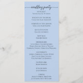 Programme Aquarelle bleu Hydrangea Roses blanches Mariage (Dos)