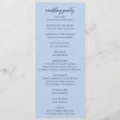 Programme Aquarelle bleu Hydrangea Roses blanches Mariage (Dos)