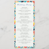 Programme Aquarelle bleu naturel Jaune Mariage de tournesols (Dos)