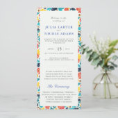 Programme Aquarelle bleu naturel Jaune Mariage de tournesols (Debout devant)