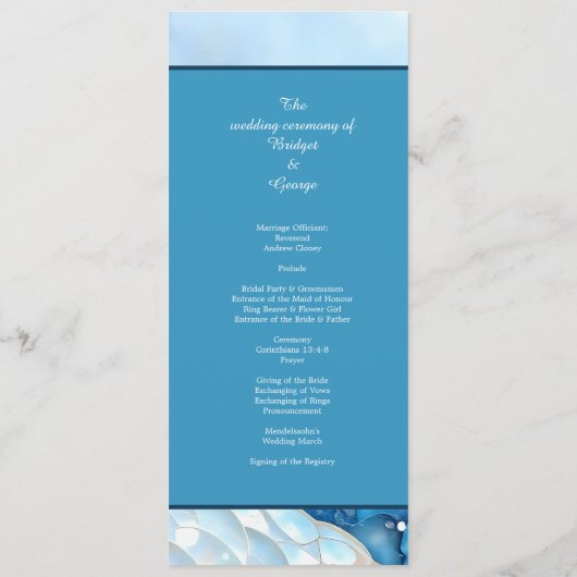 Programme Aquarelle bleue luxueuse Abstraite Pearlescent (Dos)