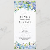 Programme Aquarelle Blue Hydrangea Floral Garland Mariage (Devant)