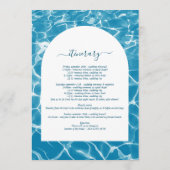 Programme Aquarelle Blue Ocean Beach Mariage Itinéraire (Dos)