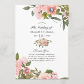 Programme Aquarelle Blush Pink et Rose Gold Rose Mariage (Devant)