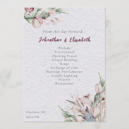 Programme Aquarelle Boho Floral et Mariage botanique (Devant)