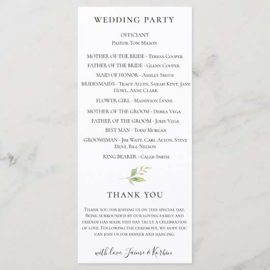 Programme Aquarelle botanique fleurs mariage lis (Dos)