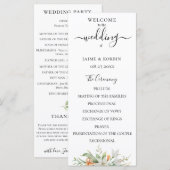 Programme Aquarelle botanique florale mariage au lys (Devant / Derrière)