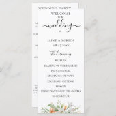 Programme Aquarelle botanique mariage floral lys (Devant / Derrière)