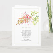 Programme Aquarelle de Grevillea vert floral blanc mariage (Dos)
