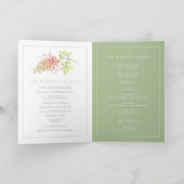 Programme Aquarelle de Grevillea vert floral blanc mariage (Intérieur)
