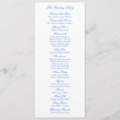 Programme Aquarelle Designer Blue Monogram Crest Mariage (Dos)
