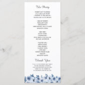 Programme Aquarelle Dusty Bleu Bohème Mariage Floral (Dos)