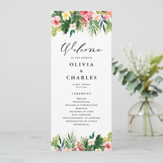 Programme Aquarelle Fleurs tropicales Mariage d'été (Debout devant)