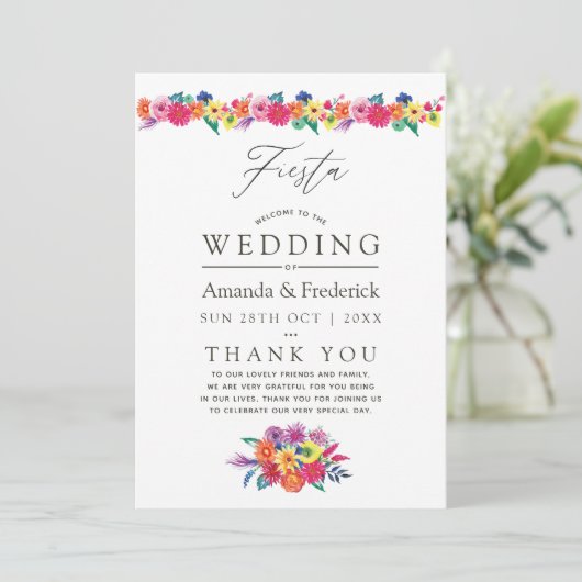 Programme Aquarelle Floral Mariage Fiesta (Debout devant)