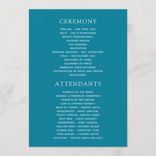 Programme Aquarelle Floral Mariage Fiesta (Dos)