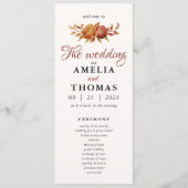 Programme Aquarelle Floral Rustique Automne Chaud Mariage d' (Devant)