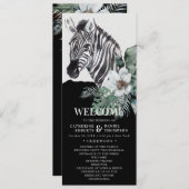 Programme Aquarelle Floral Zebra Safari Mariage (Devant / Derrière)