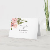 Programme Aquarelle florale Blush Mariage rose (Devant)