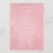 Programme Aquarelle florale Blush Mariage rose (Dos)