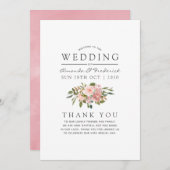 Programme Aquarelle florale Blush Mariage rose (Devant / Derrière)