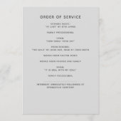 Programme Aquarelle grise photo florale 2 pages funérailles (Dos)