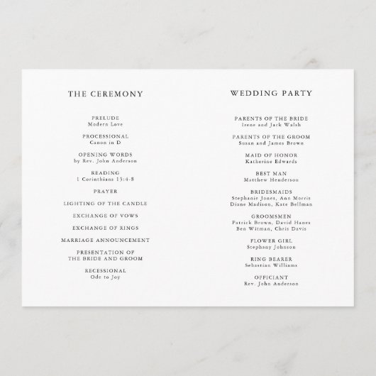 Programme Aquarelle Icon Mercredi Jour Timeline & Cérémonie (Dos)