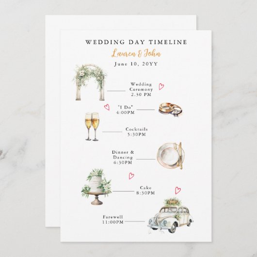 Programme Aquarelle Illustration du calendrier du jour de ma (Devant / Derrière)