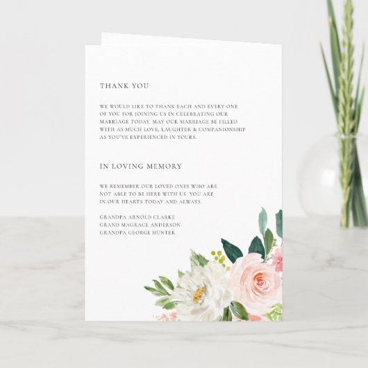 Programme Aquarelle Jardin Fleurs Printemps Mariage (Dos)