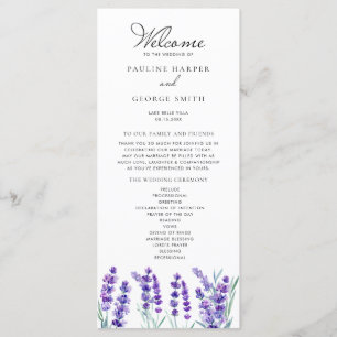 Programme Aquarelle Lavande Fleurs Printemps Mariage