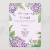 Programme Aquarelle Lavande Hydrangea Fleurs Mariage Fern (Devant)