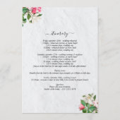 Programme Aquarelle Magnolia Fleurs Itinéraire Mariage (Dos)