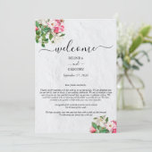 Programme Aquarelle Magnolia Fleurs Itinéraire Mariage (Debout devant)