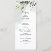 Programme Aquarelle mariage de feuillage vert (Dos)