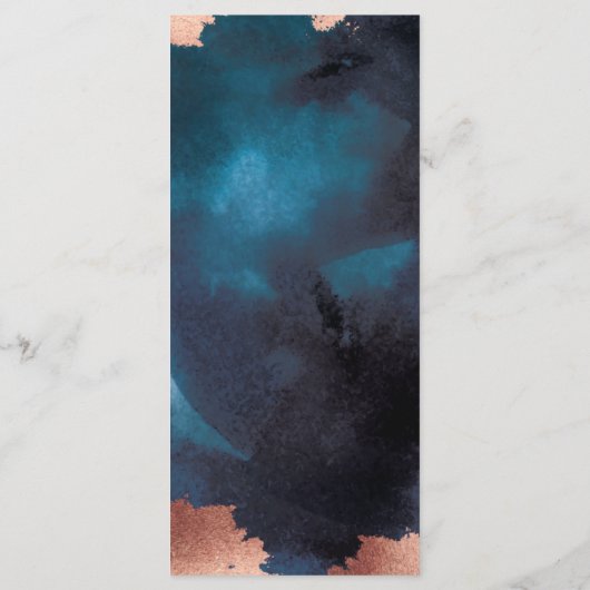 Programme Aquarelle Marine Blue Moody Rose Mariage or (Dos)