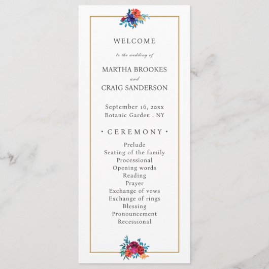 Programme Aquarelle mexicaine Fleur Mariage (Devant)