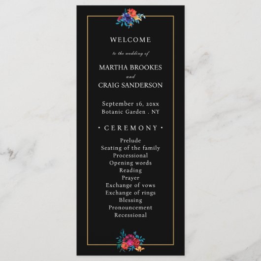 Programme Aquarelle mexicaine Fleur noire Mariage (Devant)