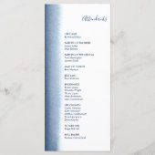 Programme Aquarelle moderne Mariage bleu marine (Dos)