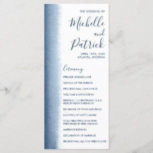 Programme Aquarelle moderne Mariage bleu marine