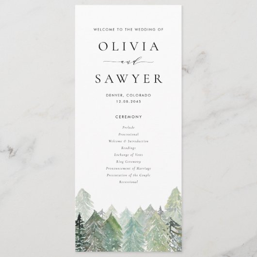 Programme Aquarelle Neige À feuillage persistant Bois Mariag (Devant)