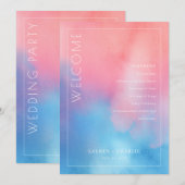 Programme Aquarelle Rose Bleu Romantique (Devant / Derrière)
