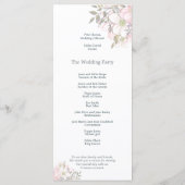 Programme Aquarelle rose Magnolias Mariage de script papillo (Dos)