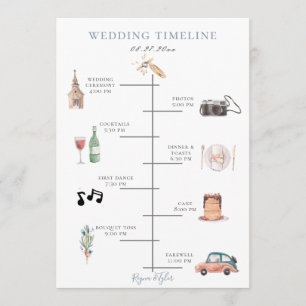 Programme Aquarelle rustique Dusty Blue Mariage