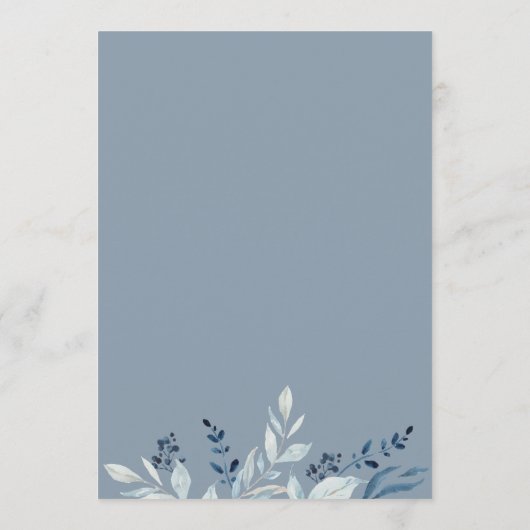 Programme Aquarelle rustique Dusty Blue Mariage (Dos)
