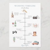 Programme Aquarelle rustique Dusty Blue Mariage (Devant)