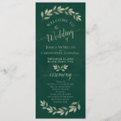 Programme Aquarelle rustique Verdure Élégant Mariage émeraud (Devant)