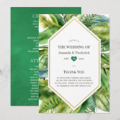 Programme Aquarelle Tropical Summer Beach Wedding (Devant / Derrière)