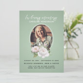 Programme Aquarelle turquoise photo florale Funérailles de 2 (Debout devant)