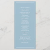 Programme Aquarelle verte Pêcher Rose Dusty Blue Mariage (Dos)