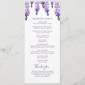 Programme Aquarelle Wisteria Purple Lilac Mariage Floral (Dos)